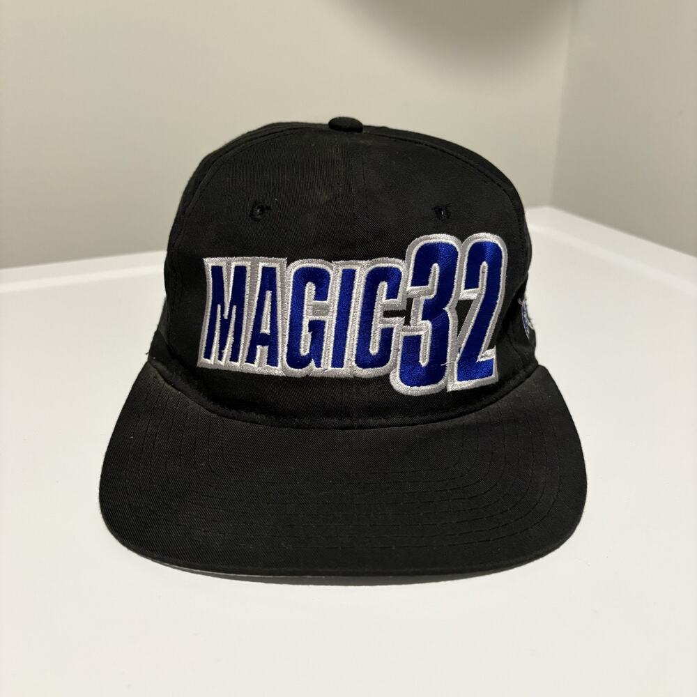 Vintage Orlando Magic Starter Hat 32 Shaquille O'Neal Black Faded Snap Back